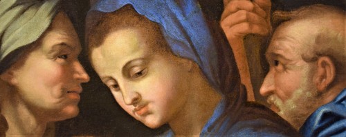 Renaissance - Sainte Famille, Elisabeth et Jean Baptiste - École italienne du XVIe siècle, cercle Andrea del Sarto -